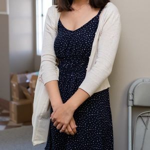 LAST DAY! BP navy polka dot mini dress